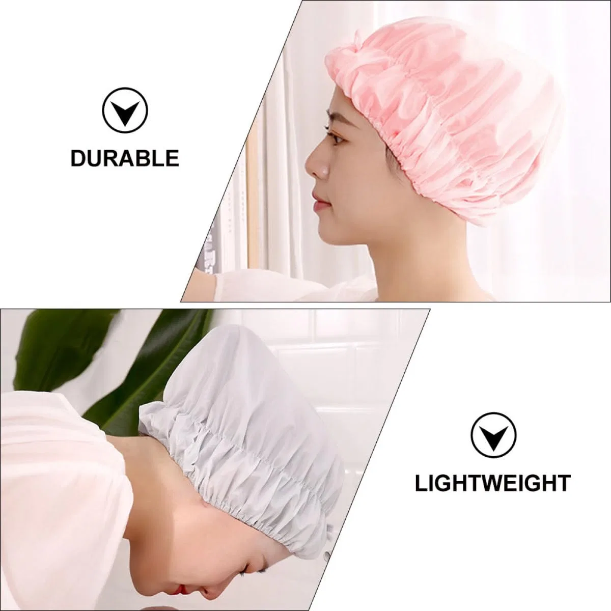 Эластичная шапочка для душа из полиэстера iplusmile, 2 шт, Adjustable — фото 4