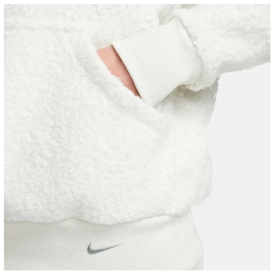 Женский свитшот-худи оверсайз с флисом Nike Sportswear Collection Sherpa Hoodie, Nike, Белый — фото 4