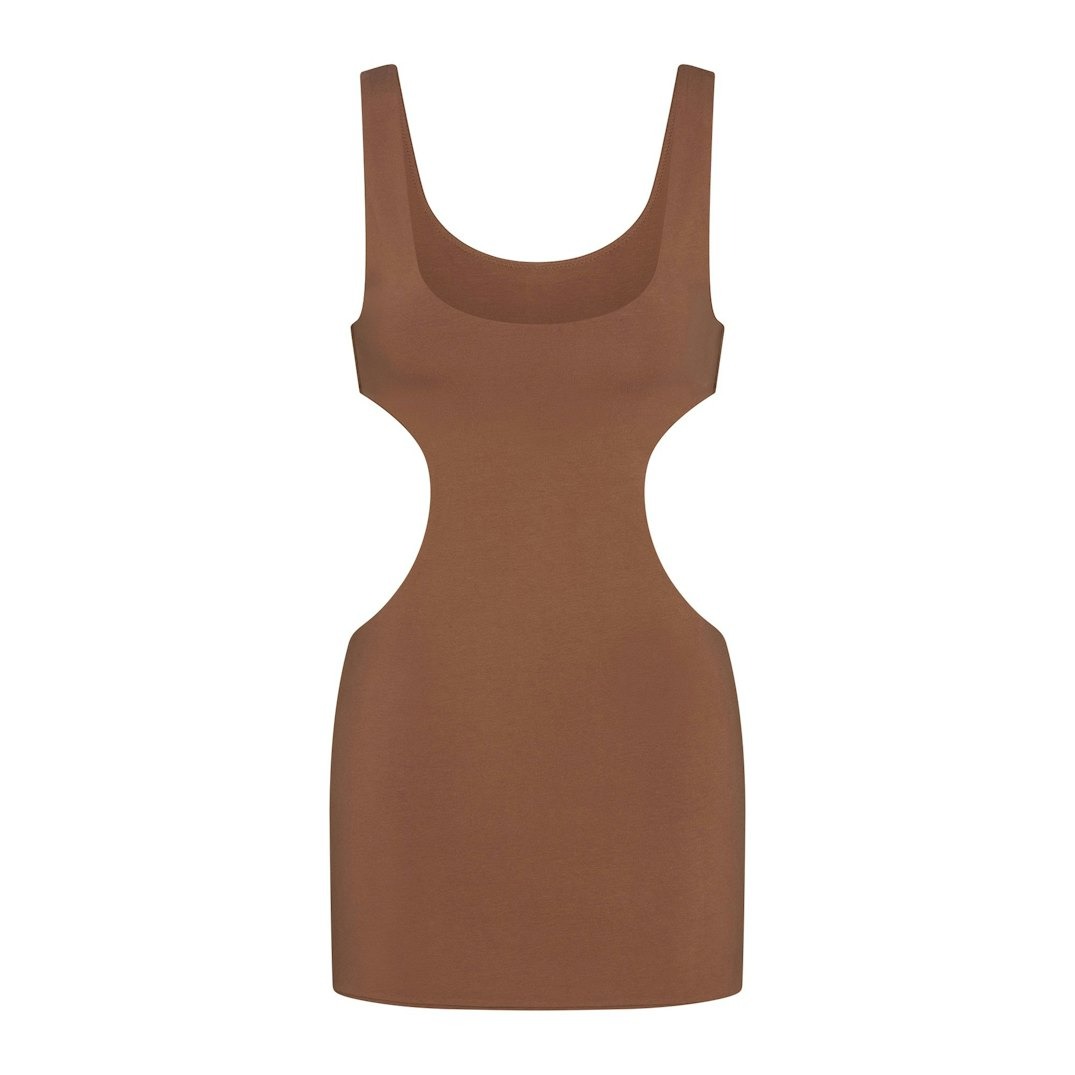 

Платье SKIMS Cotton Jersey Cut Out Mini, коричневый