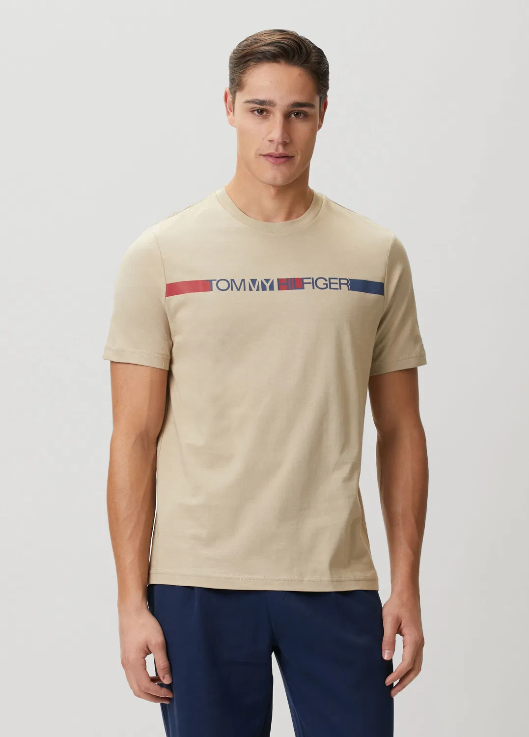 Футболка Tommy Hilfiger Brand Love Stripe Haki, khaki — фото 3