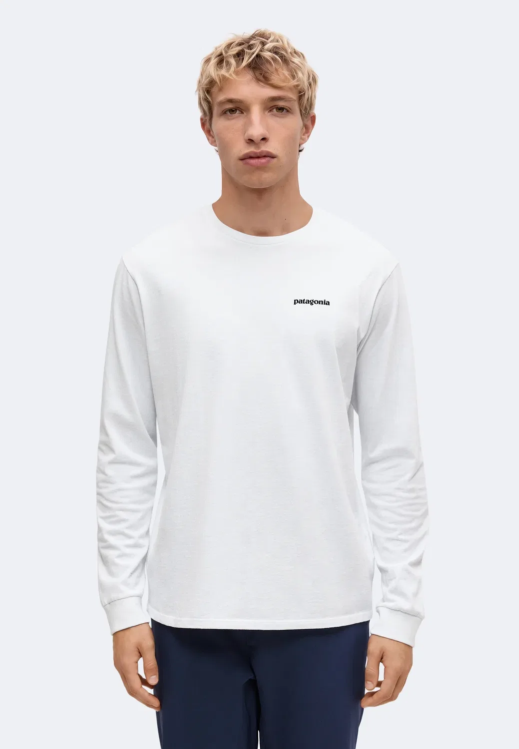 Футболка с длинными рукавами с логотипом P-6 responsibili-tee Patagonia, Fiber White — фото 3