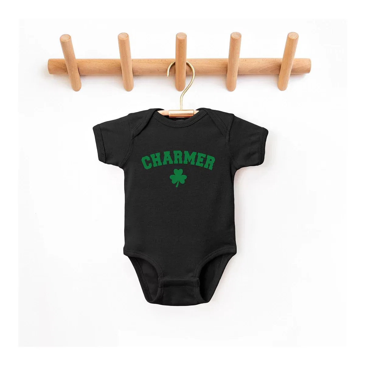 Детский боди с коротким рукавом Charmer Clover The Juniper Shop, Black