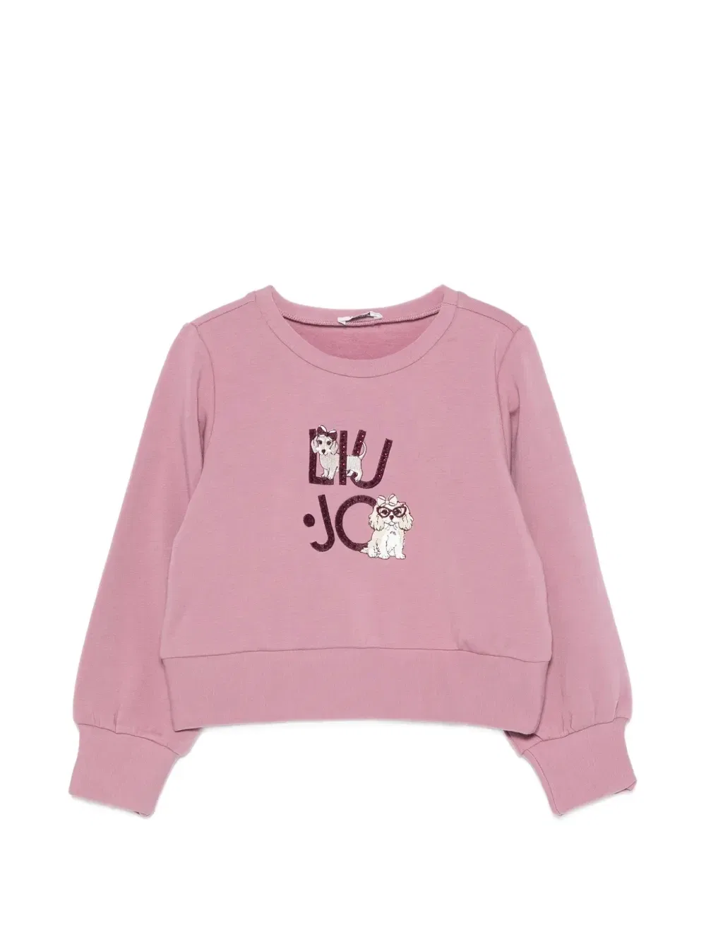Свитшот с вышивкой в виде собаки Liu Jo Kids, розовый