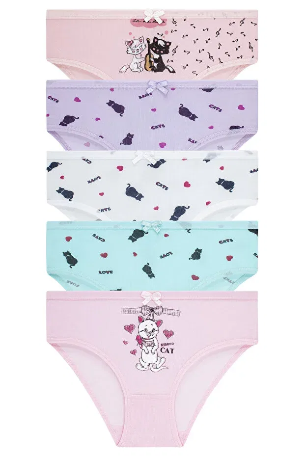 Детские трусы для девочек хлопковые комплект 5 шт Slip Panties Biyokids, Mixed/Colored