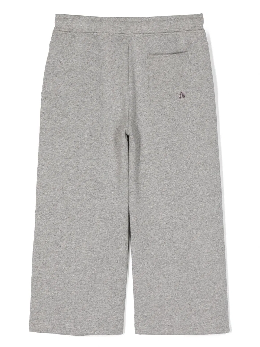 Брюки широкие с эффектом меланж Melange-Effect Wide-Leg Trousers Bonpoint, Light Grey — фото 2