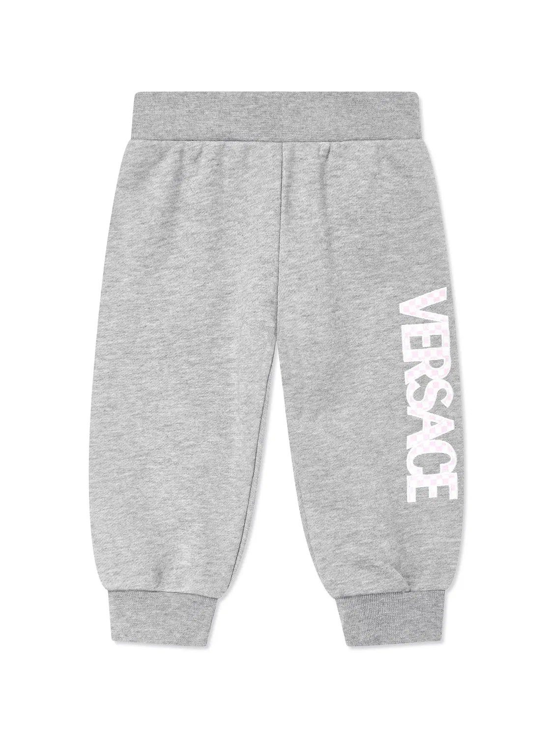Хлопковые спортивные штаны с логотипом Versace, серый
