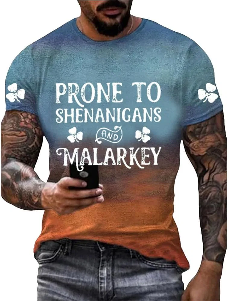 Мужская футболка с принтом Prone to Shenanigans and Malarkey, Orange
