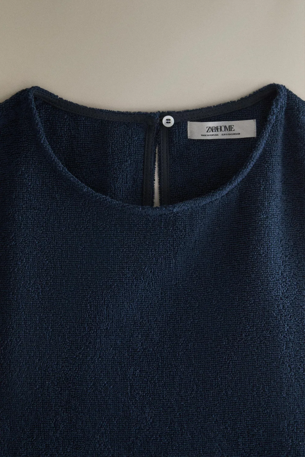 Хлопковый махровый пляжный топ ZARA, Navy blue — фото 2