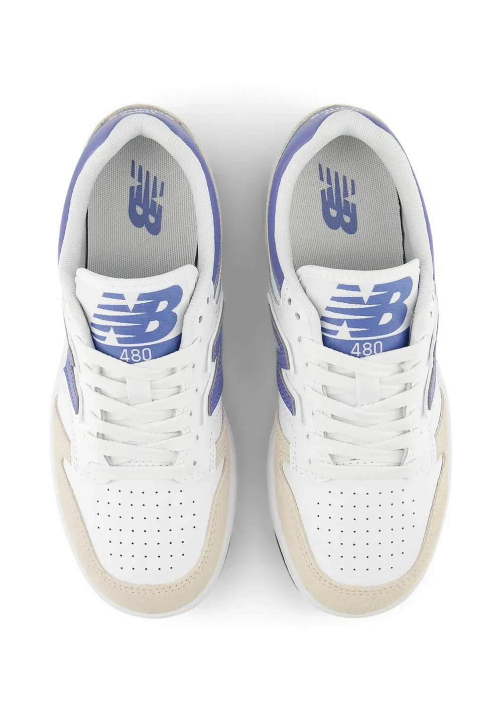 Шнурки B480 - кроссовки New Balance, White Fairweather Blue — фото 3