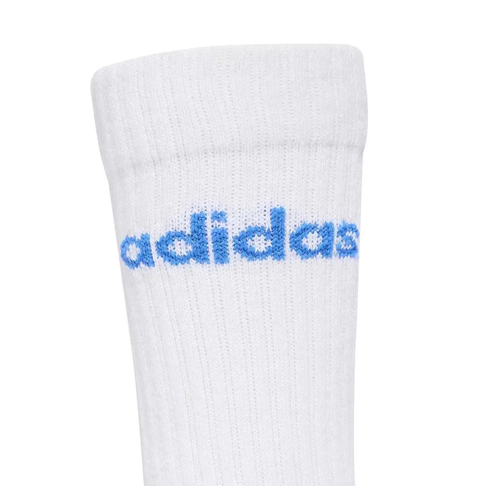 Носки Adidas Linear crew 3 штуки, синий — фото 4