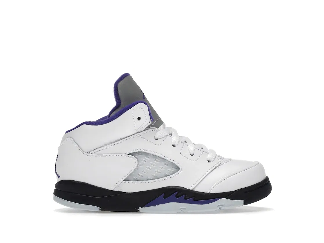Детские кроссовки с принтом Jordan 5 Retro Jordan, White/Dark Concord-Black