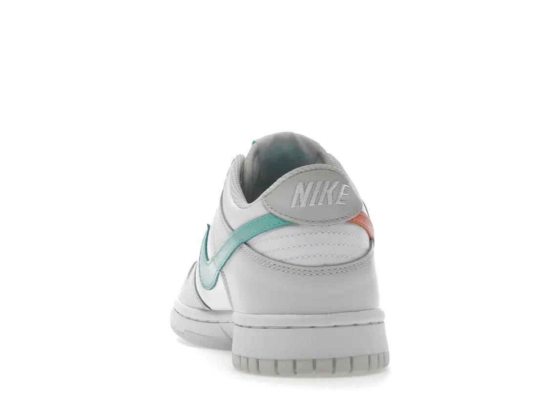 Детские кроссовки Lifestyle с контрастными Swooshes Nike Dunk Low Tropical Twist (GS) Nike, White/Bone-Peach-Aqua — фото 4
