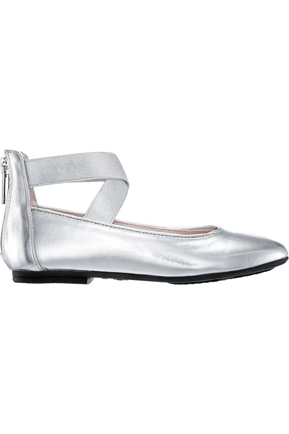 Детские балетки на перекрестных ремешках Marissa Nina, Silver Metallic — фото 3