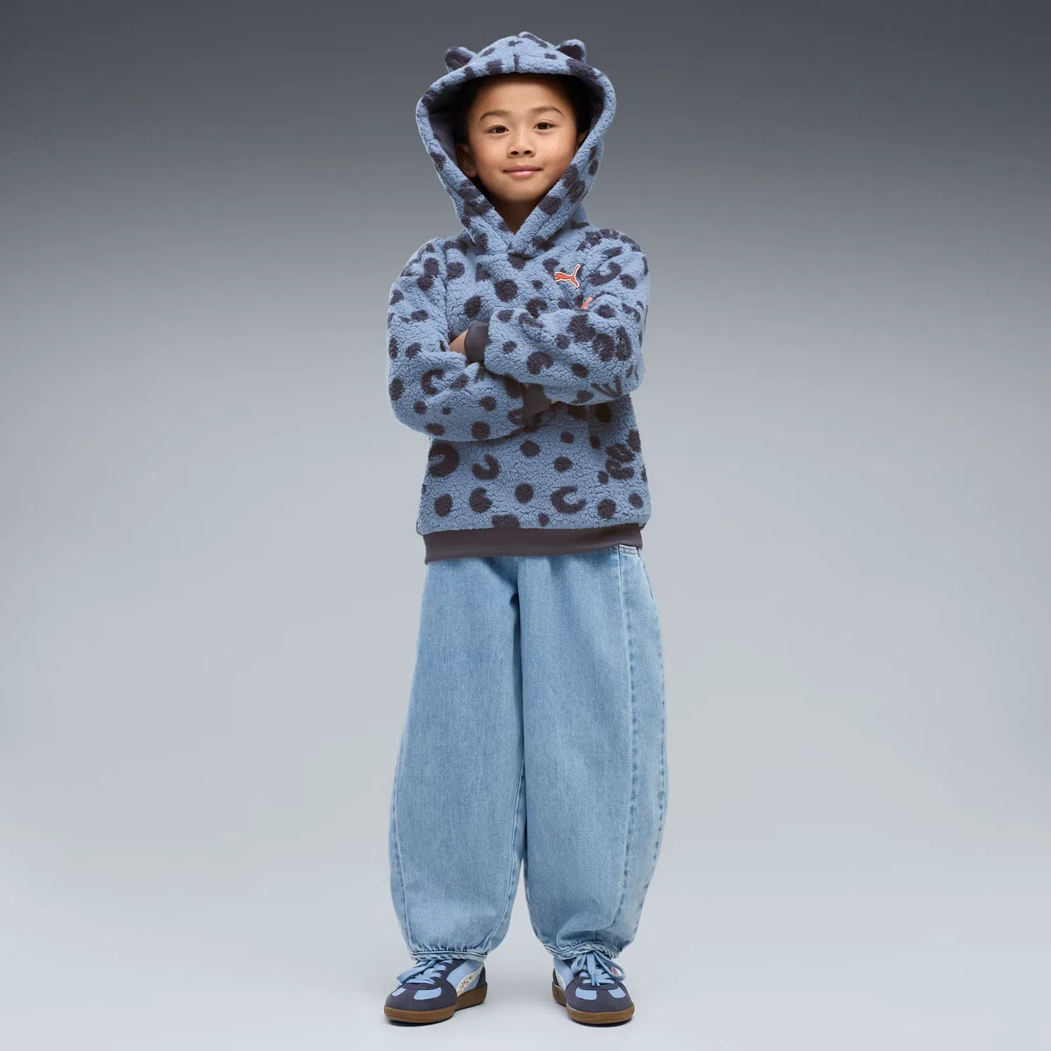 Детская свободная толстовка с капюшоном Imaginary Friend Puma, Chambray Blue — фото 3