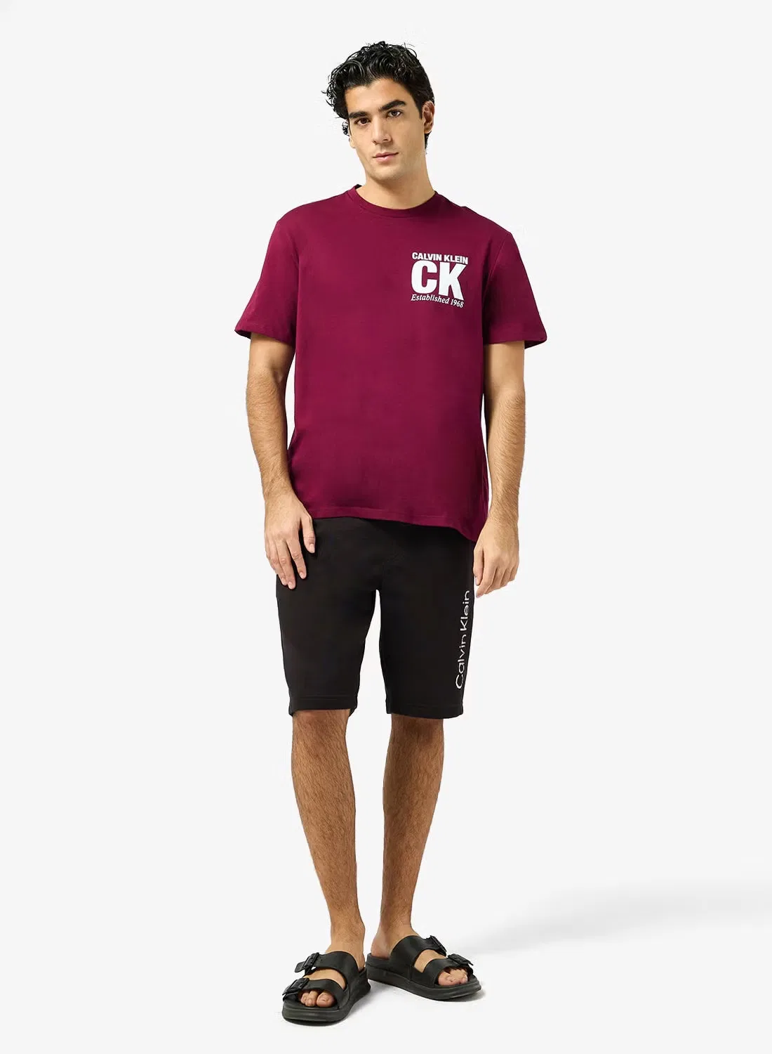 Футболка с принтом Graphic crew neck Calvin Klein, ягодный — фото 4