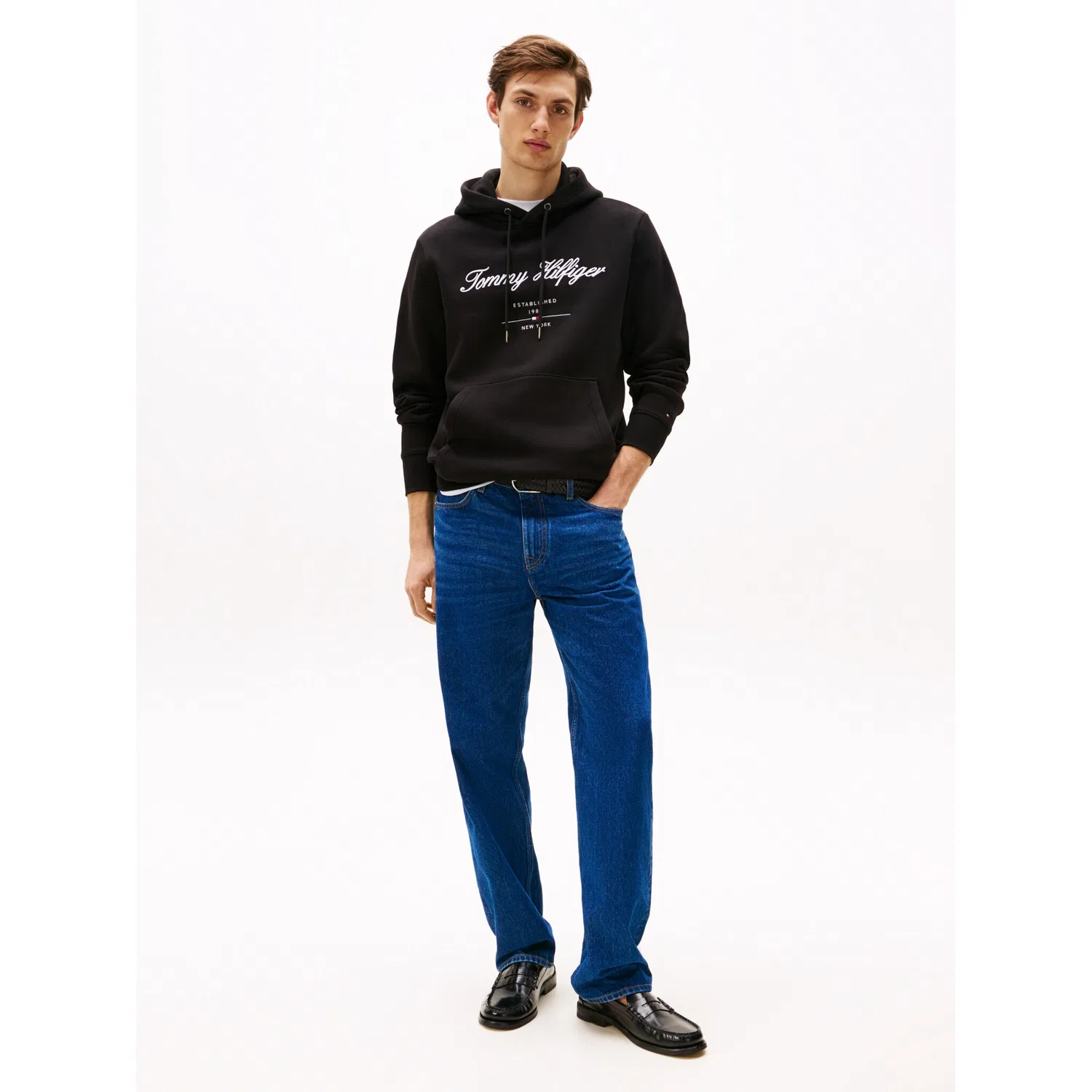 Мужской худи с накладным логотипом Tommy Hilfiger, Black — фото 3