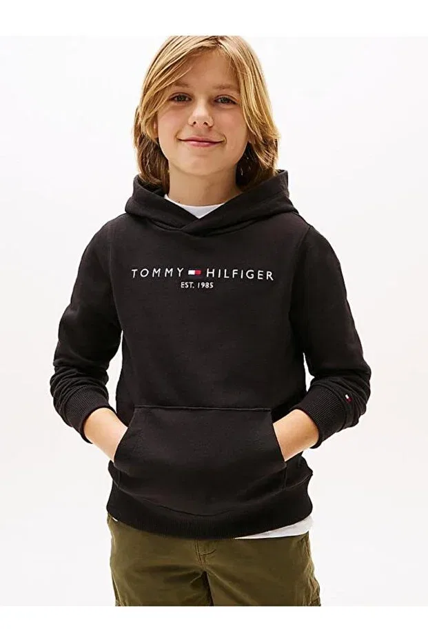Детское худи для девочек хлопковое Tommy Hilfiger, Black