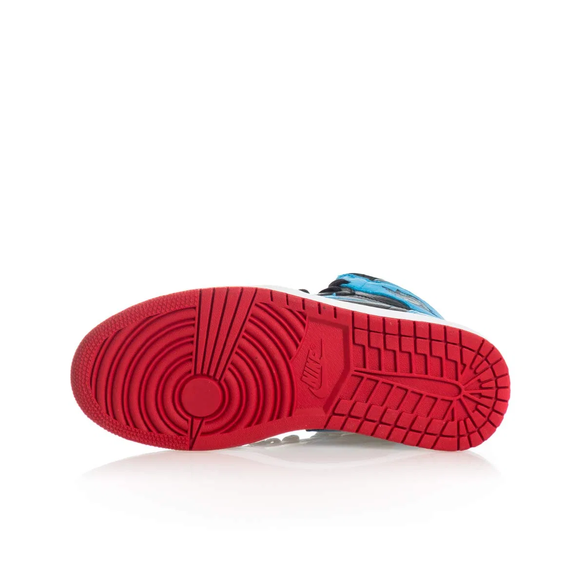 Мужская футболка с принтом NIKE, Air Jordan 1 High Og NIKE, Black Dk Powder Blue Rojo Gimnasio — фото 4