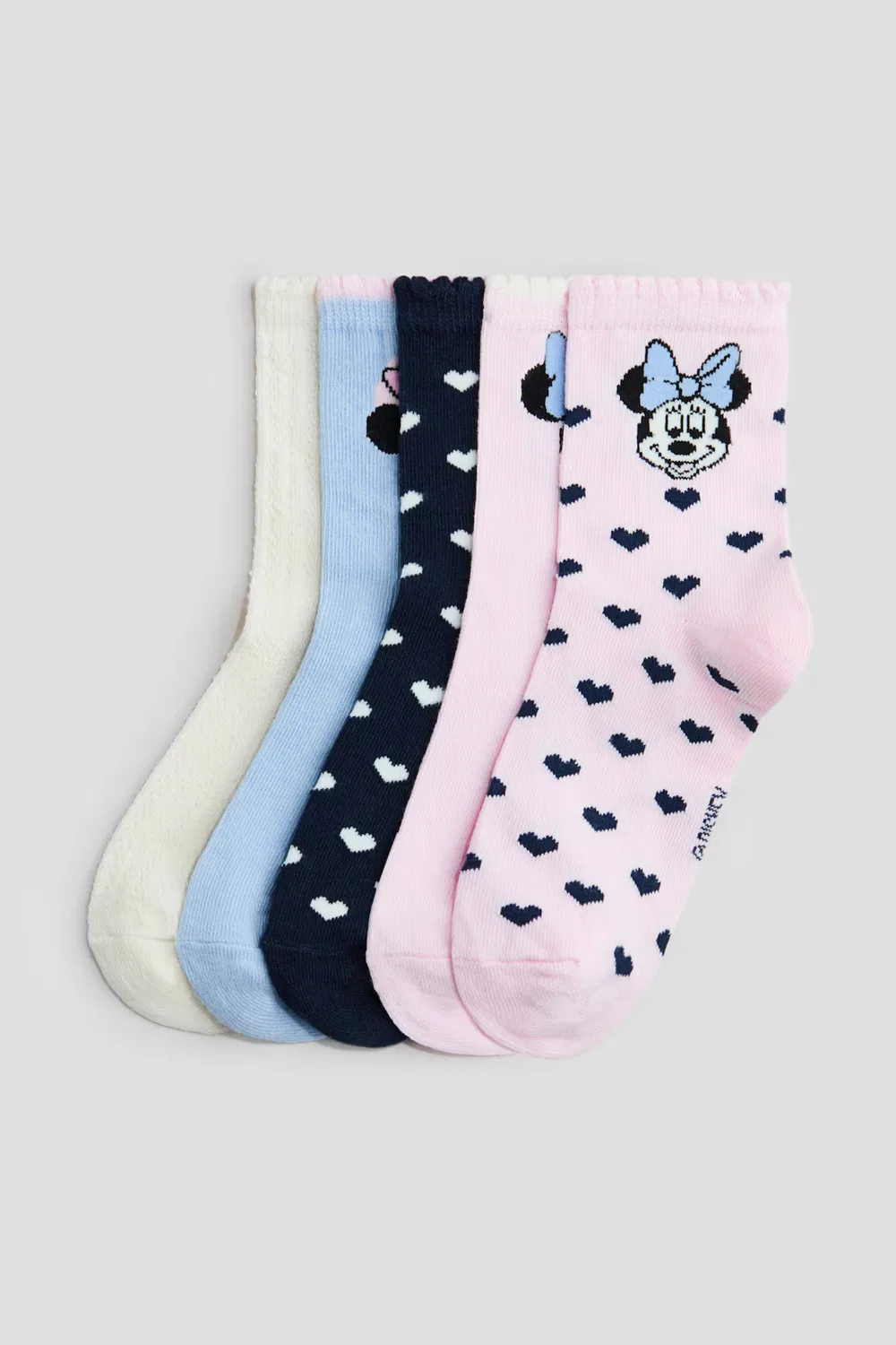 Набор из 5 носков с рисунком H&M, Hellblau/Minnie Maus