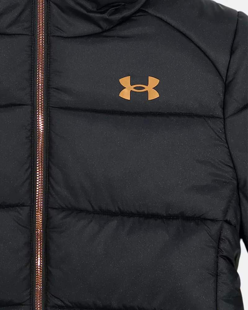 Парка утепленная с капюшоном UA Willow UnderArmour, Black/Campus Gold — фото 2