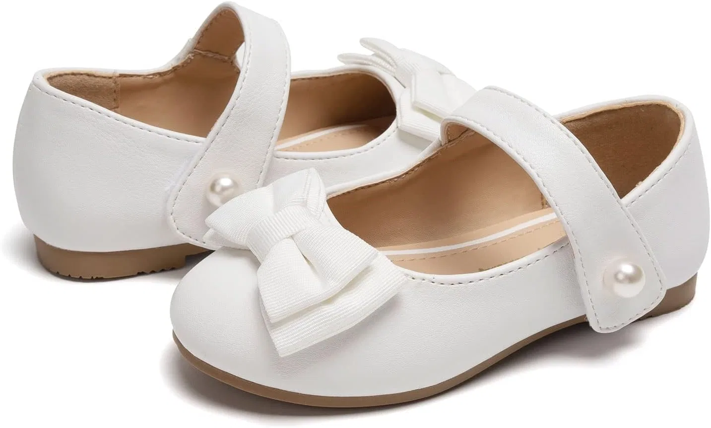 Детские туфли Мэри Джейн для девочек FUNKYMONKEY, White Bowknot — фото 3