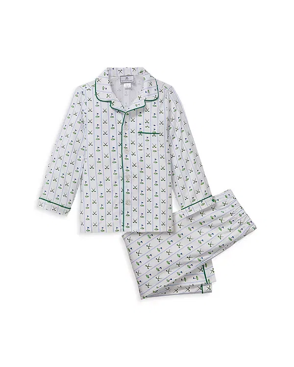 Детский комплект пижам с принтом Fairway Striped Classic Petite Plume, белый