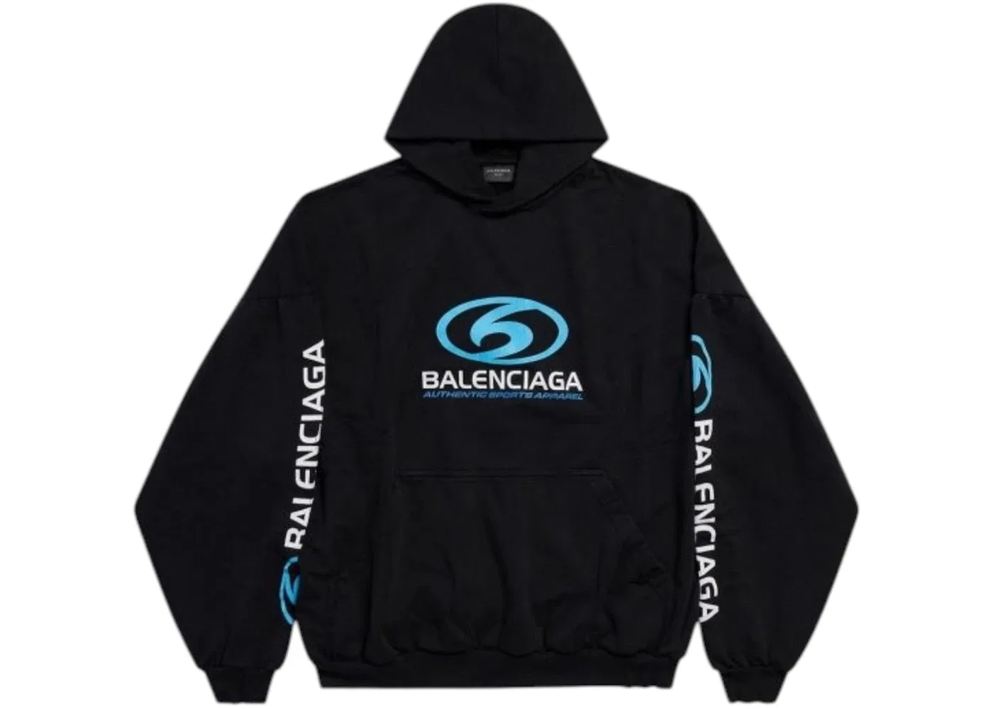 Мужской худи с принтом Surfer Logo Balenciaga, Black