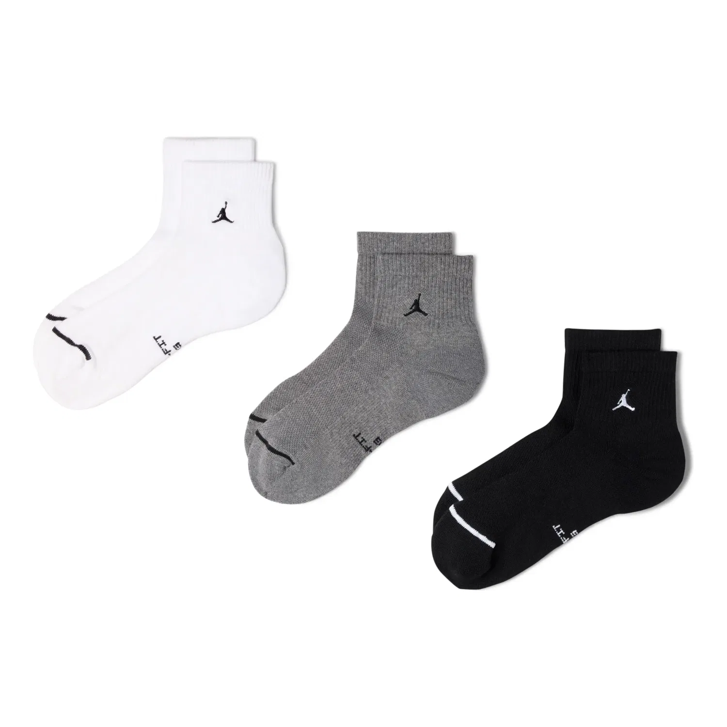 Мужские носки Air Jordan Everyday Elevated Ankle Socks 'White Grey Black' Jordan, White/Grey/Black