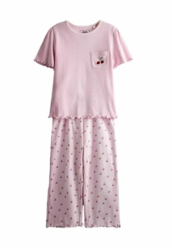 Стандартный крой - ажурный красивый комплект - пижамный комплект Jojo Maman Bebe, светло-розовый/вишневый — фото 2