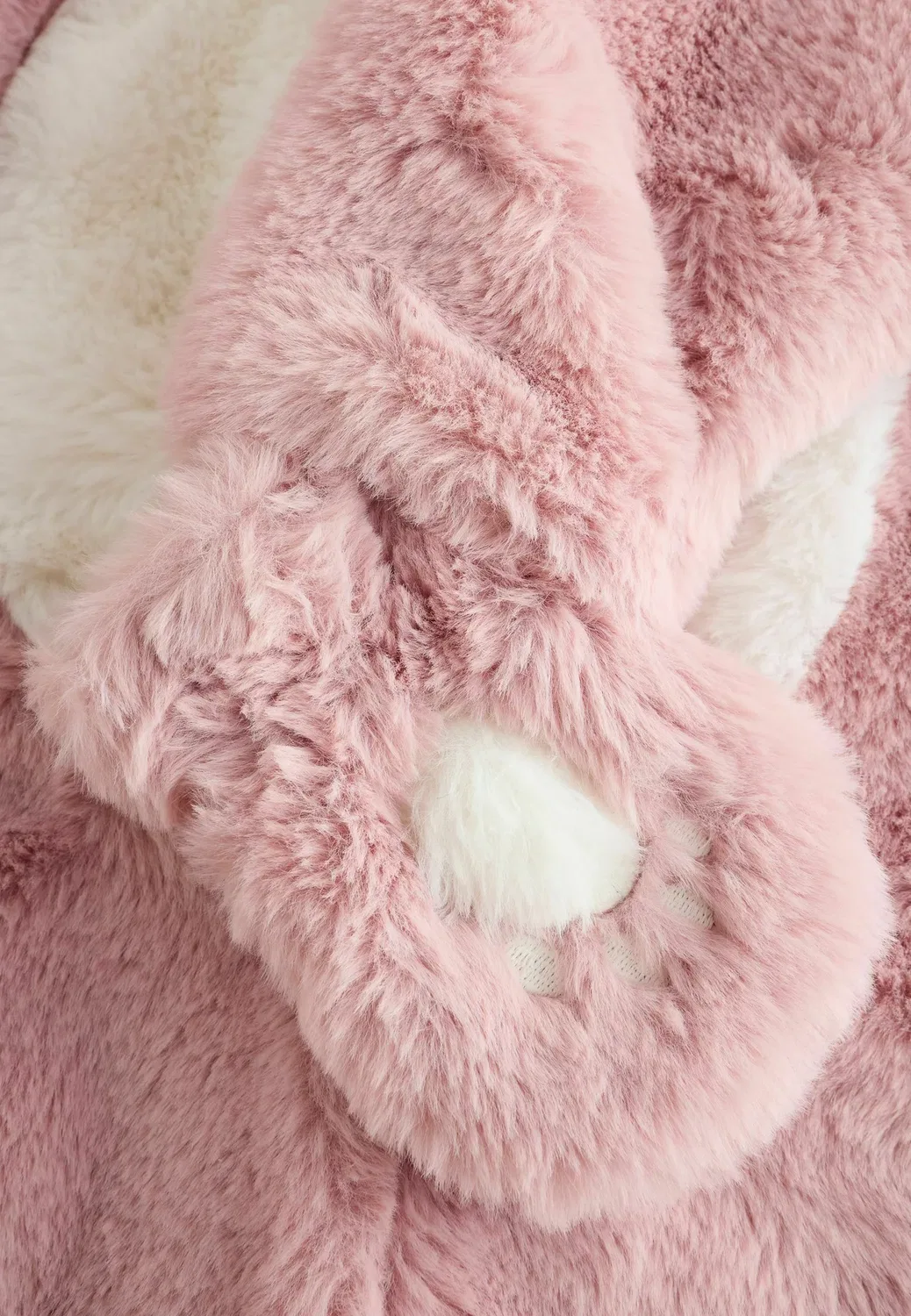 Детский комбинезон с капюшоном из искусственного меха Next, Pink Embroidered Bunny — фото 3