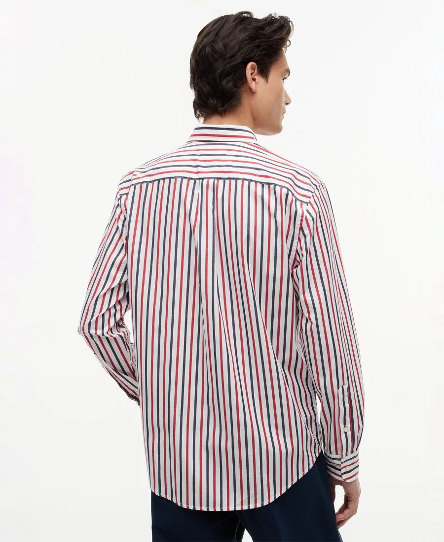 Рубашка свободного кроя Flex Poplin Stripe Tommy Hilfiger, Medium Red / Multistripe — фото 4