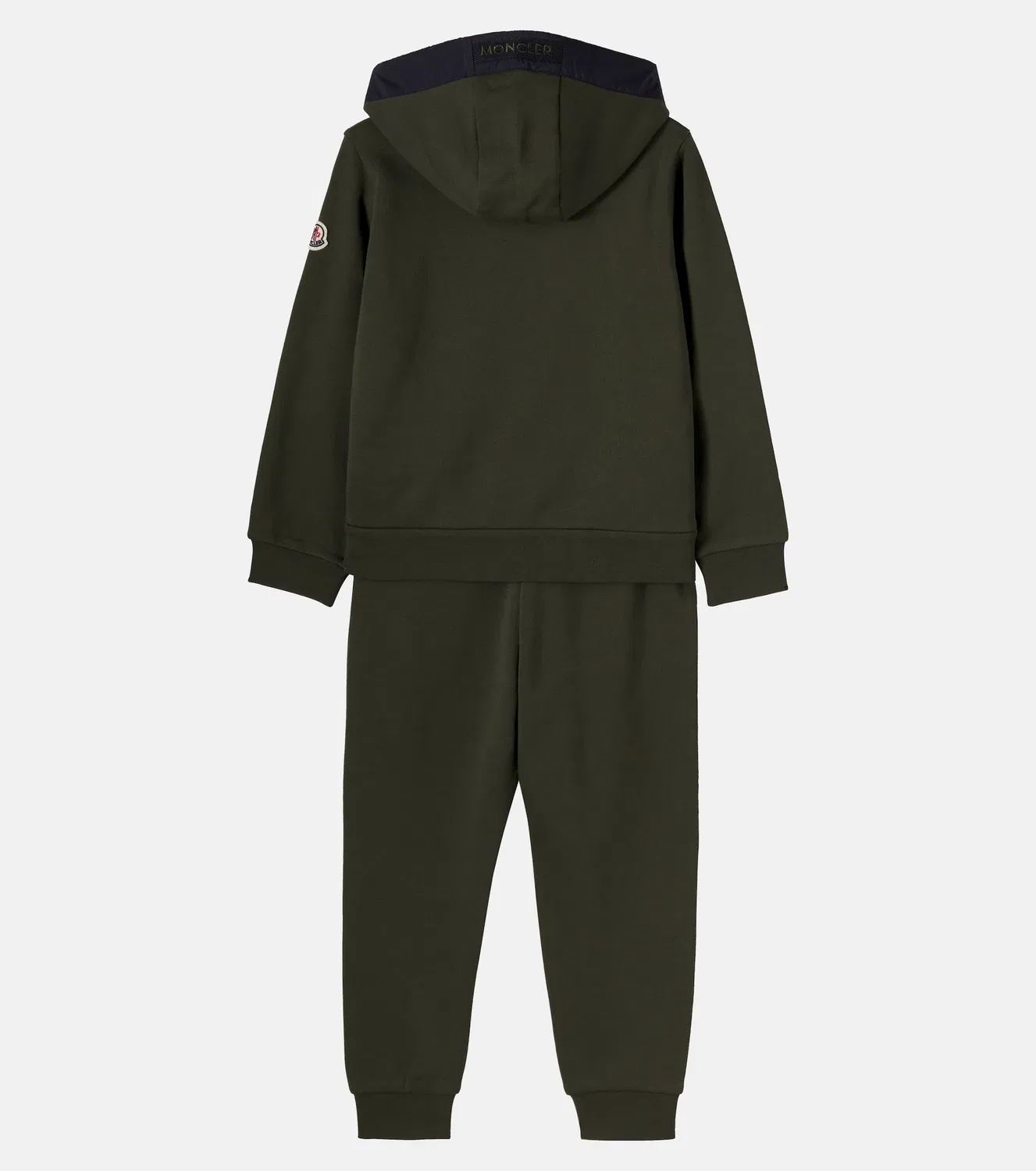 Комплект из флисовой толстовки и спортивных штанов Moncler Enfant, зеленый — фото 3