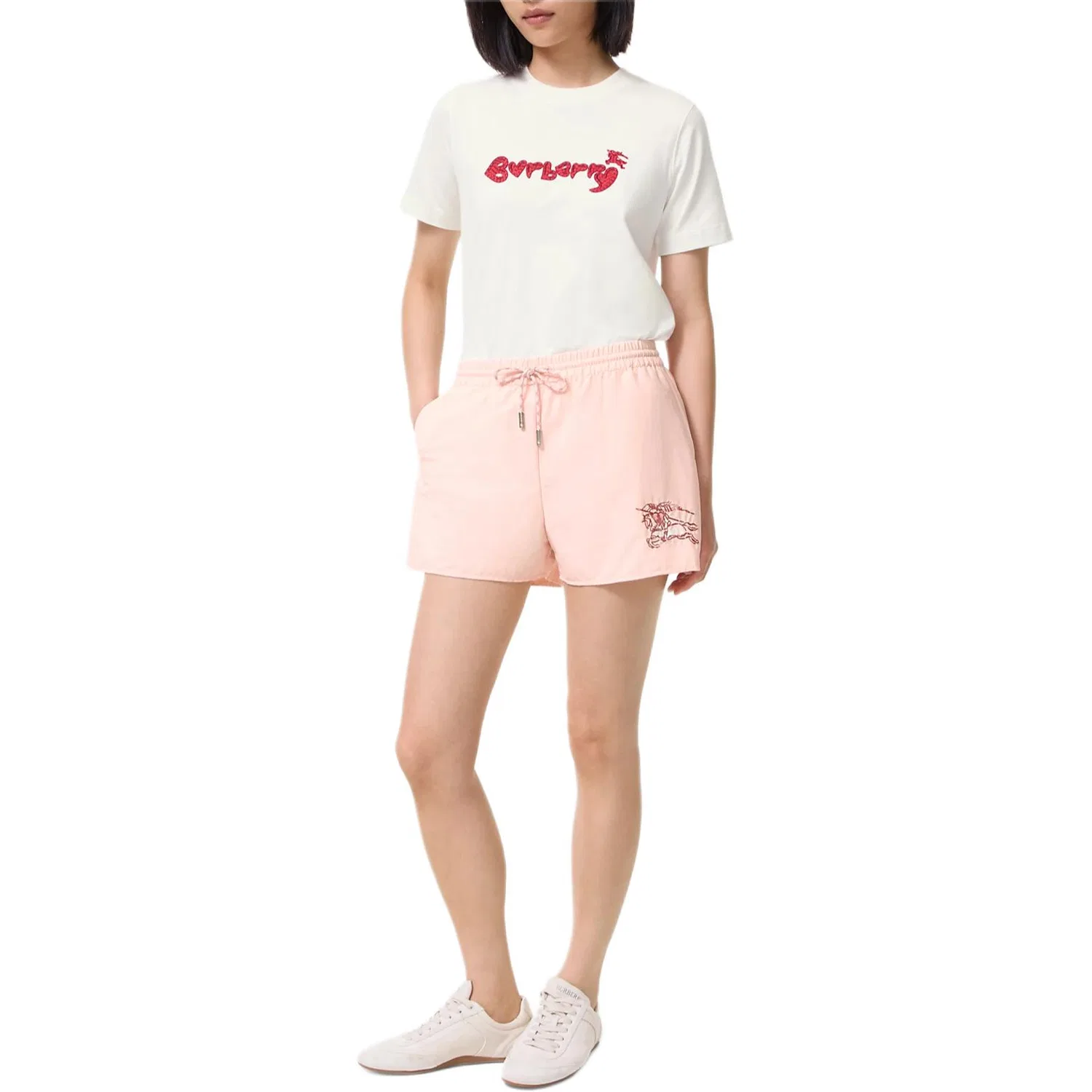 Женские шорты с принтом Qixi Festival Limited Capsule Collection Burberry, Honey Pink — фото 4
