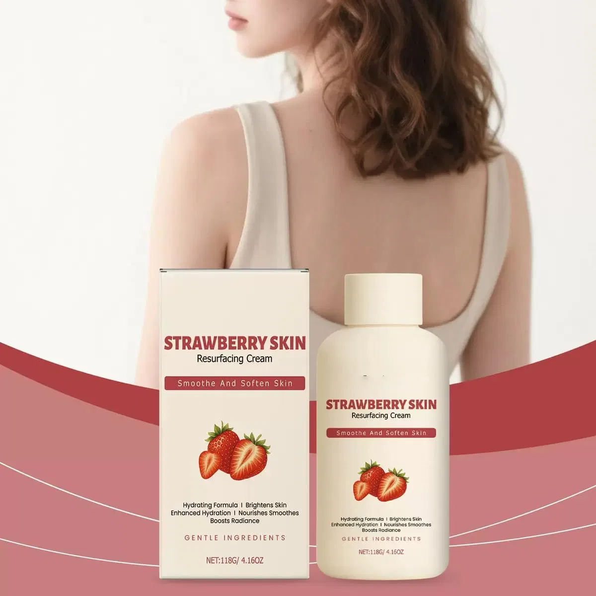 Крем для тела Strawberry Body Cream, Sgjwyc, 118 г, 4 шт — фото 2