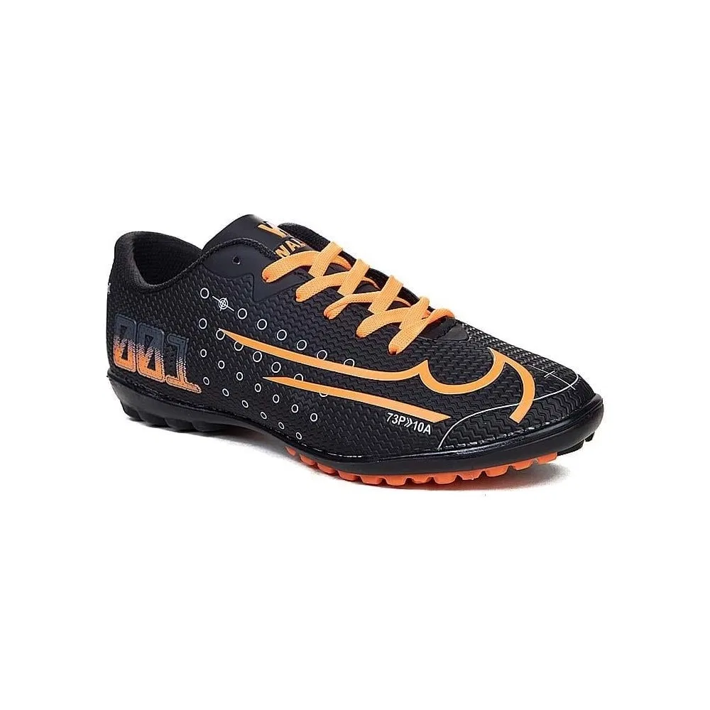 Детские футбольные бутсы для мальчиков с искусственной кожей Black Orange RUNSTEP — фото 2