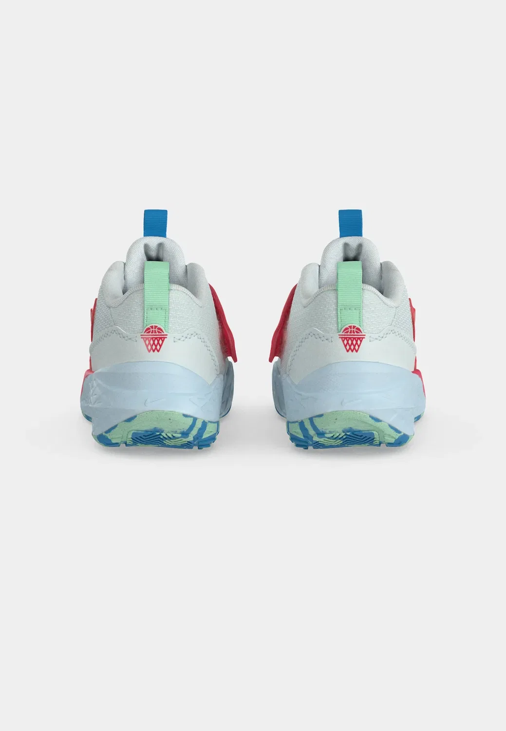 Баскетбольные кроссовки Team Hustle D 12 Lils унисекс Nike Performance, Off White/Arctic Green/Aurora Blue/Tropical Pink/Glacier Blue — фото 4