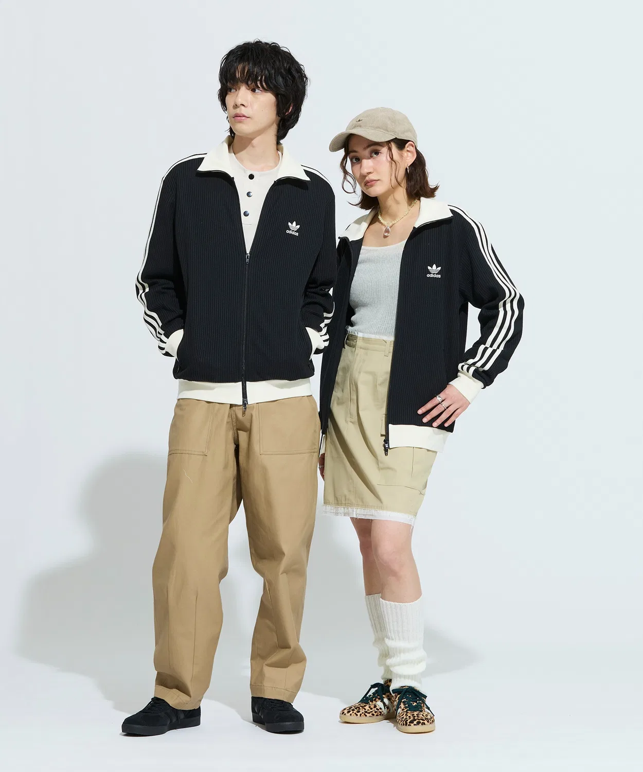 Мужской/Женский трек-топ с вафельной текстурой, Slim Fit, модель Classic Track Top Adidas, Black — фото 2