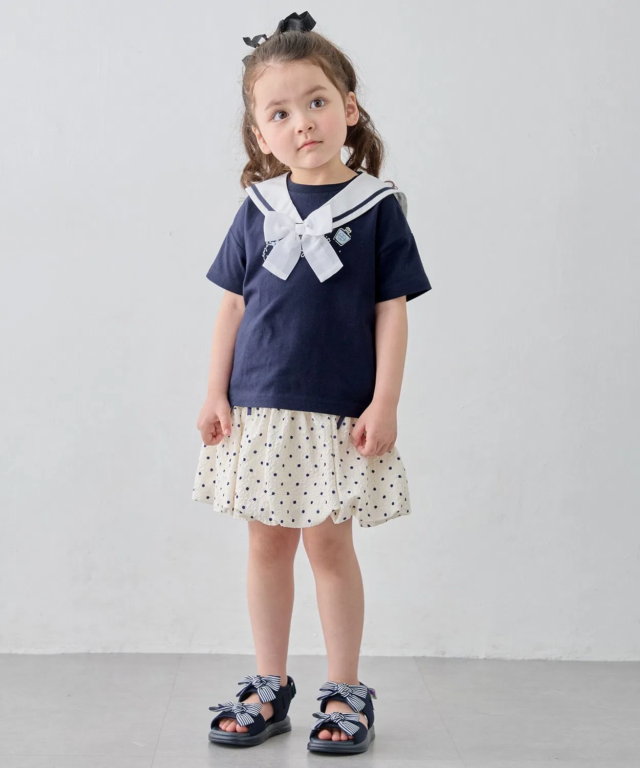 Детская футболка с коротким рукавом, с принтом, модель 2WAY Sailor T-Shirt ANY, Белый — фото 4