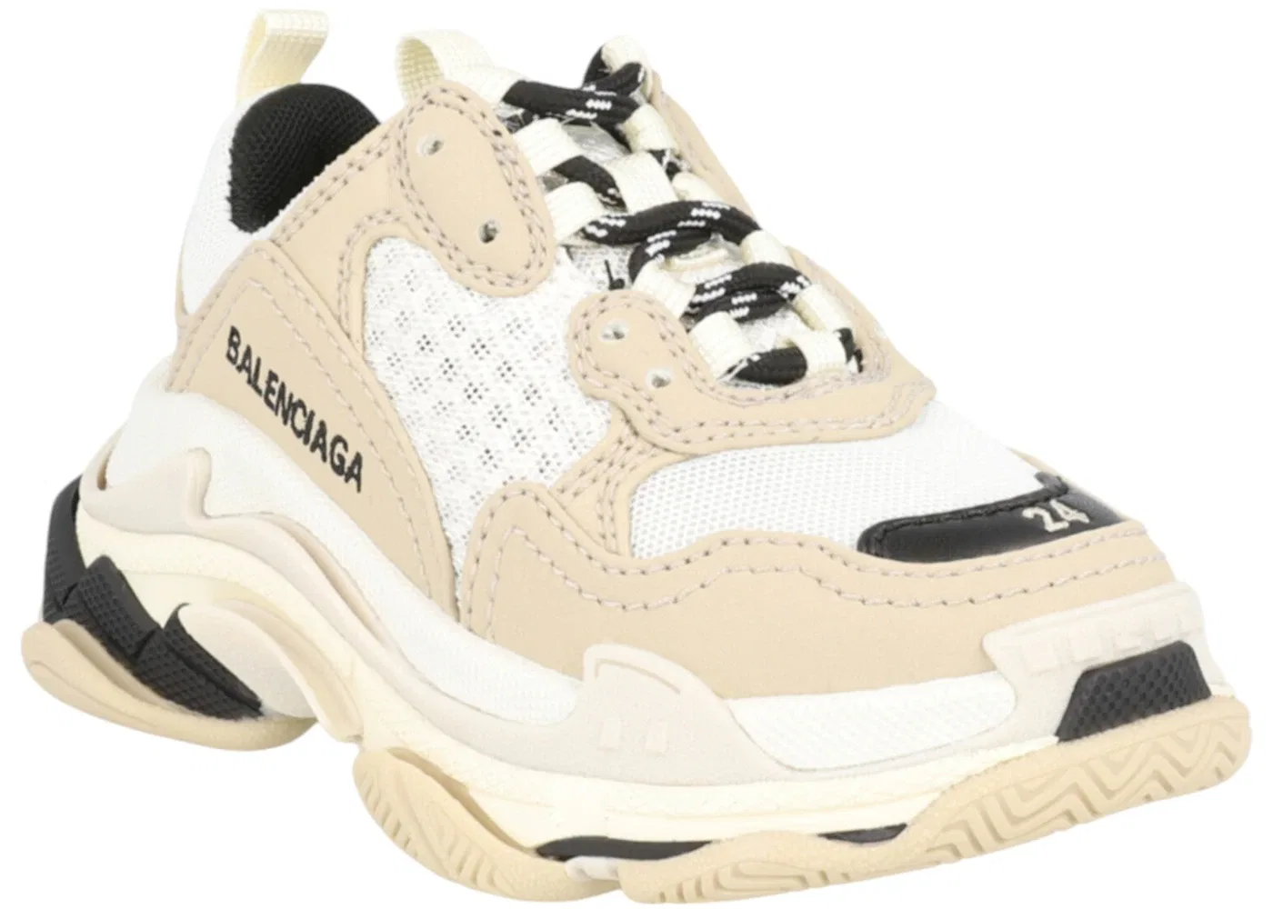 Детские кроссовки Balenciaga Triple S, массивная подошва, Beige — фото 2