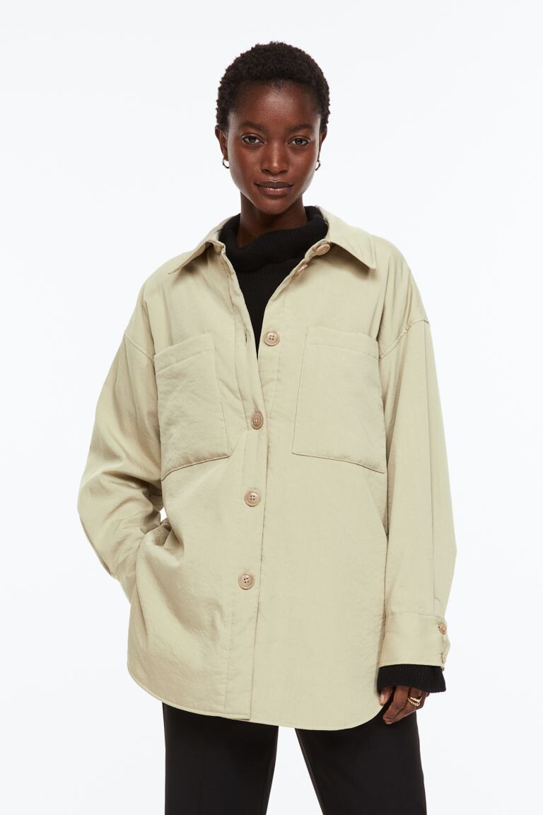 

Утепленная куртка-рубашка H&M, светло-зелено-бежевый, Зеленый, Утепленная куртка-рубашка H&M, светло-зелено-бежевый