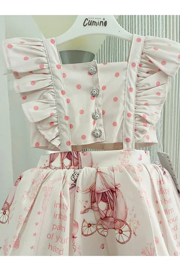 Детское платье для девочек с принтом Cumino Rabbit Tutu Dress Alvadonna, Pink — фото 4