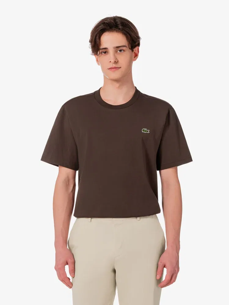 Футболка с коротким рукавом, хлопковая, Basic Crew Neck LACOSTE, Antique Gold