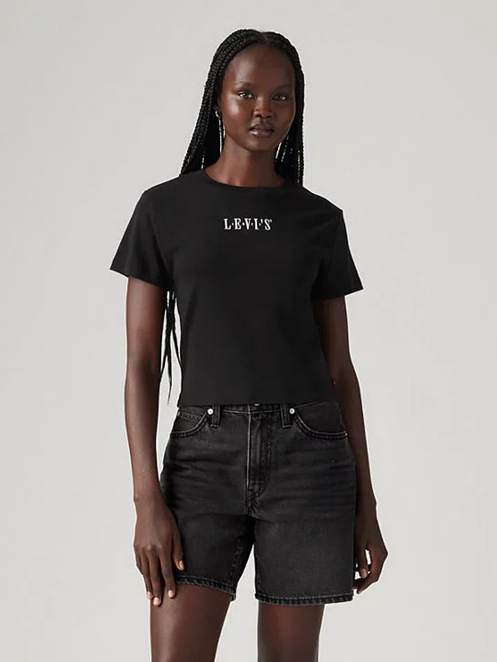 Женская укороченная футболка с круглым вырезом Levi's, Black