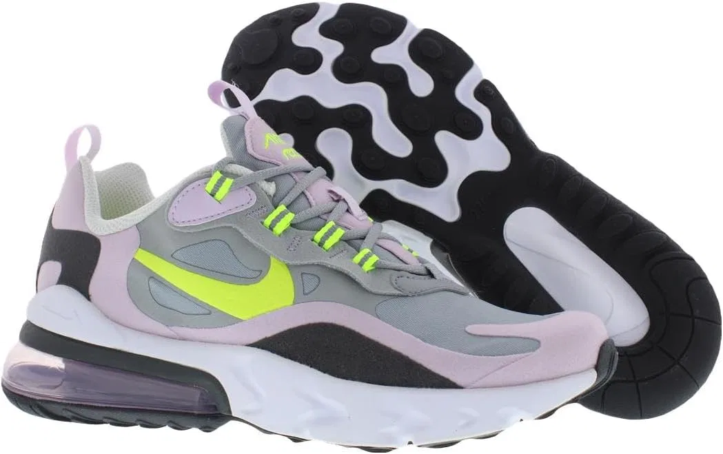 Детские кроссовки для мальчиков Air Max 270 React Nike, Particle Grey Lemon Venom Iced Lilac Off Black — фото 2
