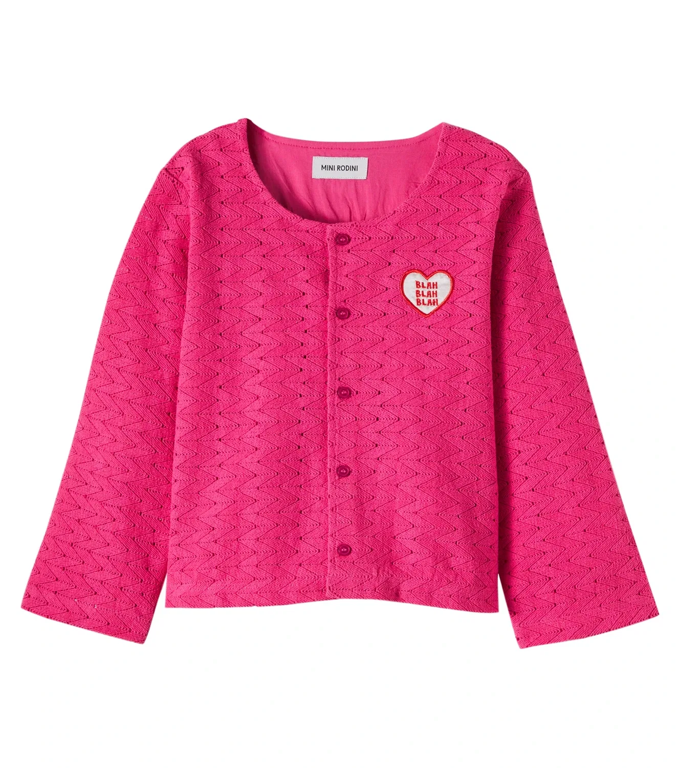 Вязаный хлопковый кардиган Mini Rodini, розовый