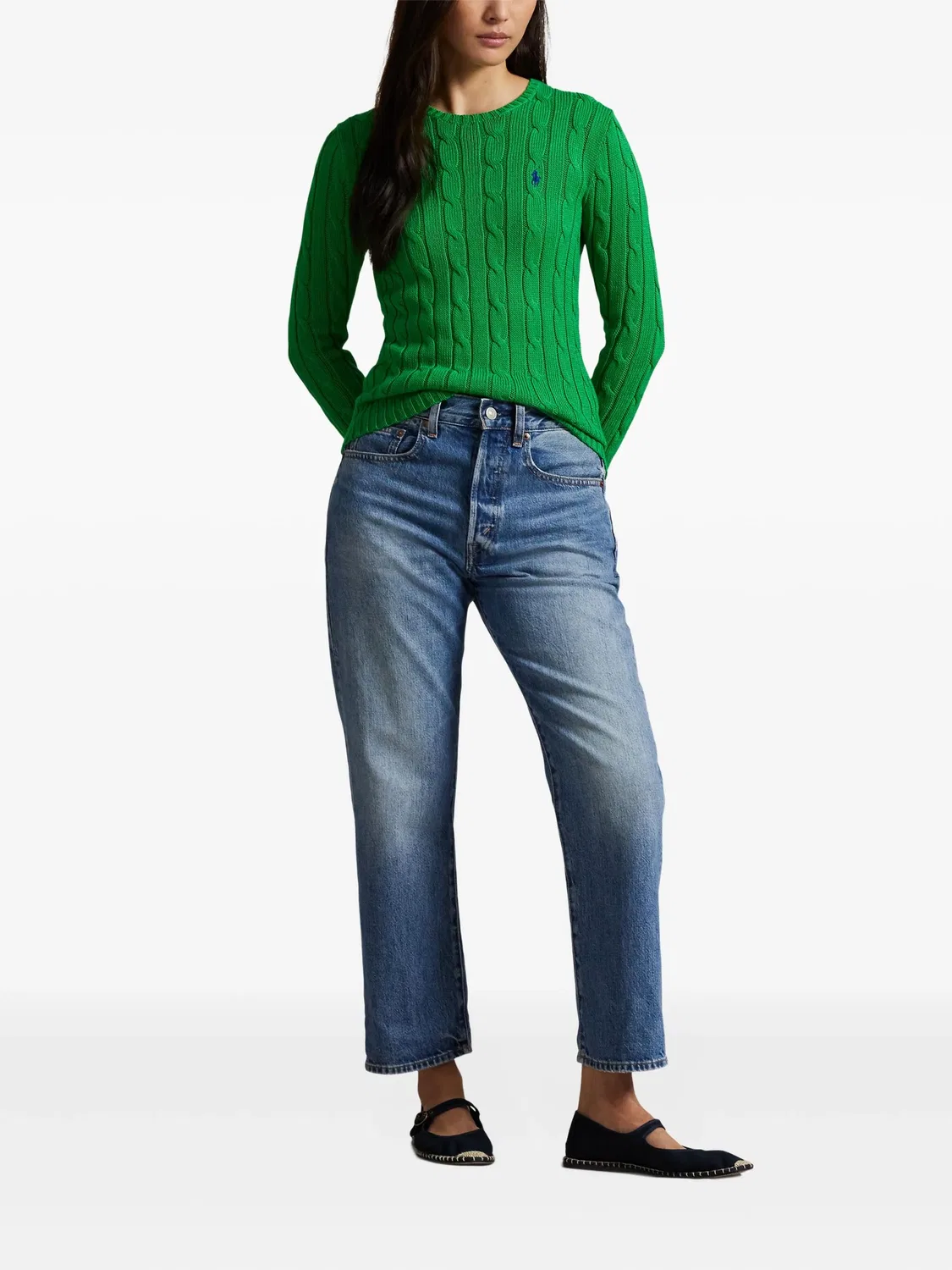 Свитер с кабельным узором Polo Ralph Lauren, зеленый — фото 2