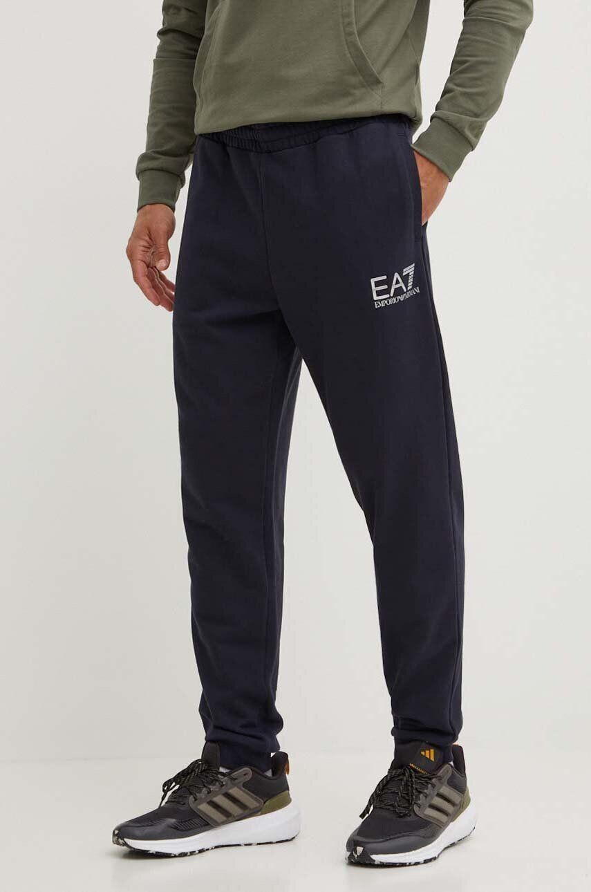 

Хлопковые спортивные брюки EA7 Emporio Armani, темно-синий
