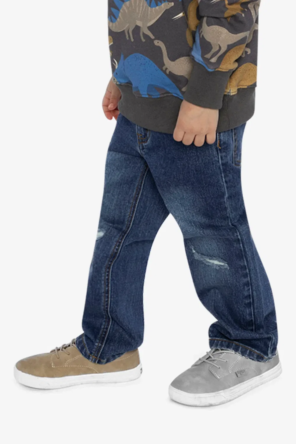 Детские джинсы с эффектом стрейч 5 карманов Deux par Deux, Navy Blue Denim — фото 4