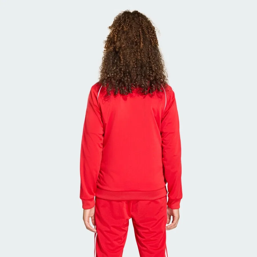 Худи на молнии ADIDAS ORIGINALS 'SST Track' ярко-красного цвета — фото 3