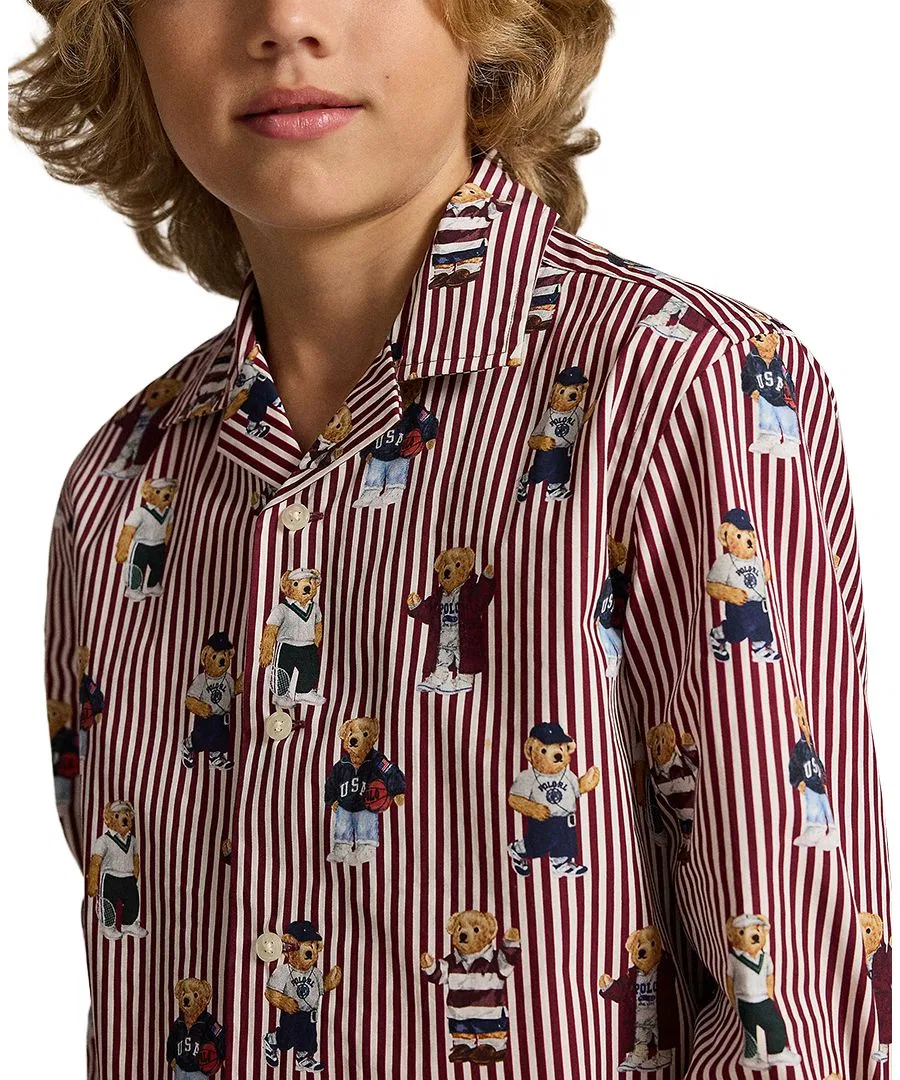 Рубашка с длинным рукавом с принтом Polo Bear Polo Ralph Lauren, Bear Stripe — фото 3